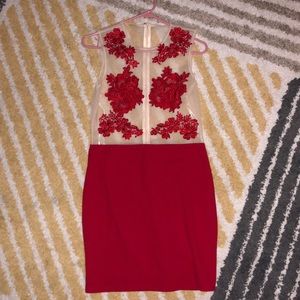 Red Misguided dress
